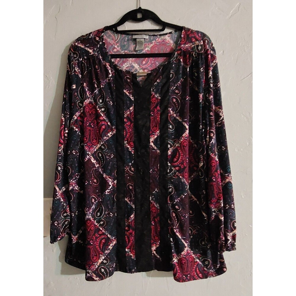 Catherine Tops Blouse Women's, 14/16W,Polyester, Long-sleeved, Very Soft,Spandex